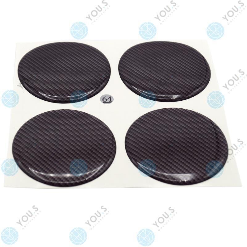 YOU.S Nabenkappen Silikon Aufkleber 64,0 mm - schwarz Carbon Look selbstklebend