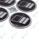 YOU.S Nabenkappen Silikon Aufkleber 58,0 mm - schwarz silber Emblem selbstklebend