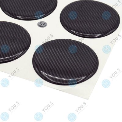 YOU.S Nabenkappen Silikon Aufkleber 55,0 mm - schwarz...