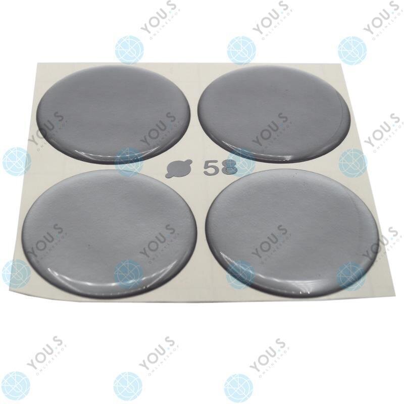 YOU.S Nabenkappen Silikon Aufkleber 58,0 mm - silber selbstklebend