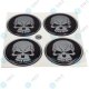 YOU.S Nabenkappen Silikon Aufkleber 54,0 mm - schwarz silber Totenkopf Logo selbstklebend