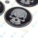 YOU.S Nabenkappen Silikon Aufkleber 54,0 mm - schwarz silber Totenkopf Logo selbstklebend