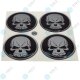 YOU.S Nabenkappen Silikon Aufkleber 56,0 mm - schwarz silber Totenkopf Logo selbstklebend