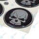YOU.S Nabenkappen Silikon Aufkleber 56,0 mm - schwarz silber Totenkopf Logo selbstklebend