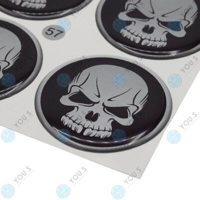 YOU.S Nabenkappen Silikon Aufkleber 57,0 mm - schwarz...