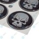 YOU.S Nabenkappen Silikon Aufkleber 57,0 mm - schwarz silber Totenkopf Logo selbstklebend