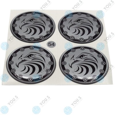 YOU.S Nabenkappen Silikon Aufkleber 54,0 mm - schwarz...