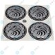 YOU.S Nabenkappen Silikon Aufkleber 54,0 mm - schwarz silber Adler Logo selbstklebend