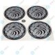 YOU.S Nabenkappen Silikon Aufkleber 55,0 mm - schwarz silber Adler Logo selbstklebend