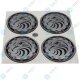 YOU.S Nabenkappen Silikon Aufkleber 56,0 mm - schwarz silber Adler Logo selbstklebend