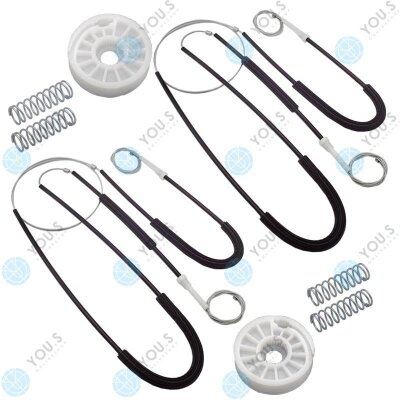 für AUDI Q7 (4L) Fensterheber Reparatursatz Seilzug - SET - Vorne Links + Rechts