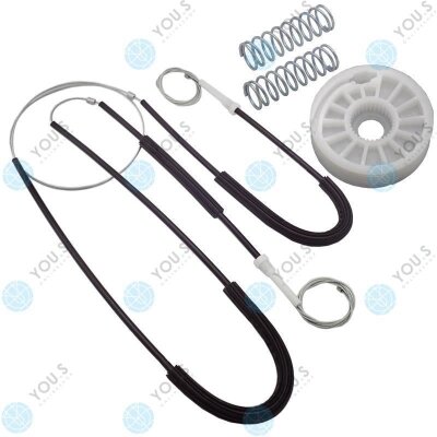 für AUDI Q7 (4L) Fensterheber Reparatursatz Seilzug - SET - Vorne Links + Rechts