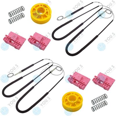 für AUDI A3 (8L) 2/3 Türer Fensterheber Reparatursatz Seilzug - SET - Vorne Links + Rechts