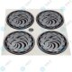YOU.S Nabenkappen Silikon Aufkleber 58,0 mm - schwarz silber Adler Logo selbstklebend