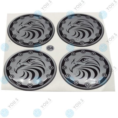 YOU.S Nabenkappen Silikon Aufkleber 64,0 mm - schwarz...