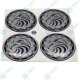 YOU.S Nabenkappen Silikon Aufkleber 64,0 mm - schwarz silber Adler Logo selbstklebend