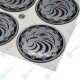 YOU.S Nabenkappen Silikon Aufkleber 64,0 mm - schwarz silber Adler Logo selbstklebend