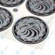 YOU.S Nabenkappen Silikon Aufkleber 65,0 mm - schwarz silber Adler Logo selbstklebend