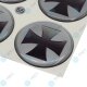 YOU.S Nabenkappen Silikon Aufkleber 55,0 mm - schwarz silber eisernes Kreuz selbstklebend