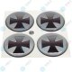 YOU.S Nabenkappen Silikon Aufkleber 57,0 mm - schwarz silber eisernes Kreuz selbstklebend