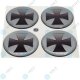 YOU.S Nabenkappen Silikon Aufkleber 64,0 mm - schwarz silber eisernes Kreuz selbstklebend
