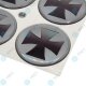 YOU.S Nabenkappen Silikon Aufkleber 64,0 mm - schwarz silber eisernes Kreuz selbstklebend