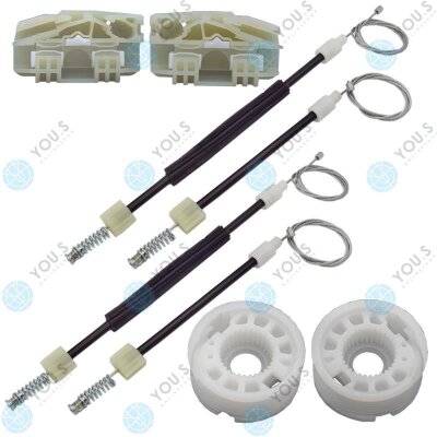 YOU.S Fensterheber Reparatursatz Seilzug - SET Hinten Links + Rechts kompatibel mit SEAT LEON (1P1)