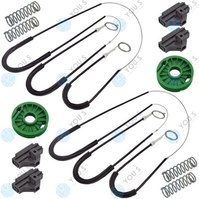 für VW POLO (6N) 2/3 Türer Fensterheber Reparatursatz Seilzug - SET Vorne Links + Rechts