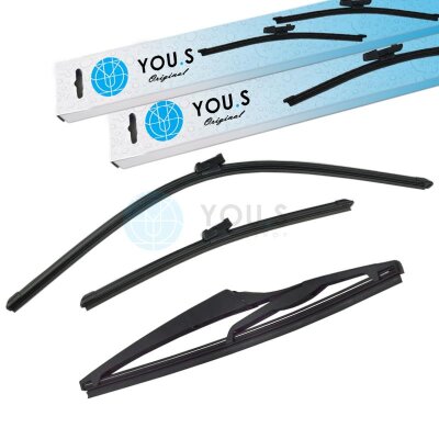 YOU.S SCHEIBENWISCHER SET VORNE + HINTEN kompatibel mit OPEL CROSSLAND X (P17)