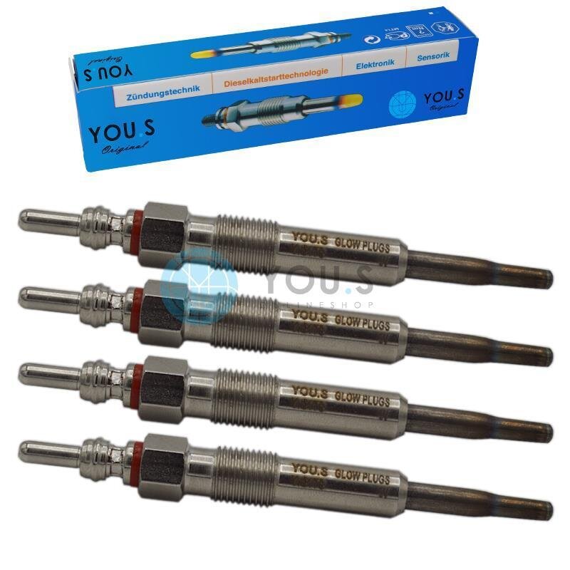 4 Stück YOU.S Original Glühkerzen kompatibel mit AUDI A4 (8E2, B6) Avant (8E5, B6) 1.9 TDI