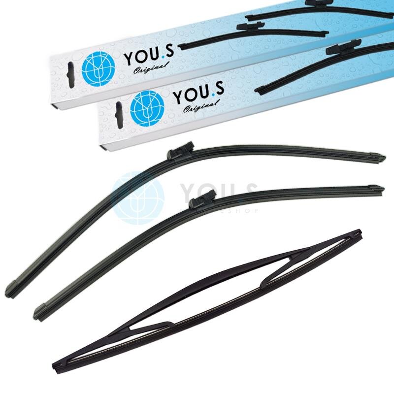 YOU.S SCHEIBENWISCHER SET VORNE + HINTEN kompatibel mit OPEL kompatibel mit MERIVA B Großraumlimousine (S10)