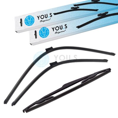 YOU.S SCHEIBENWISCHER SET VORNE + HINTEN kompatibel mit CITROËN C4 Grand Picasso II / Picasso II
