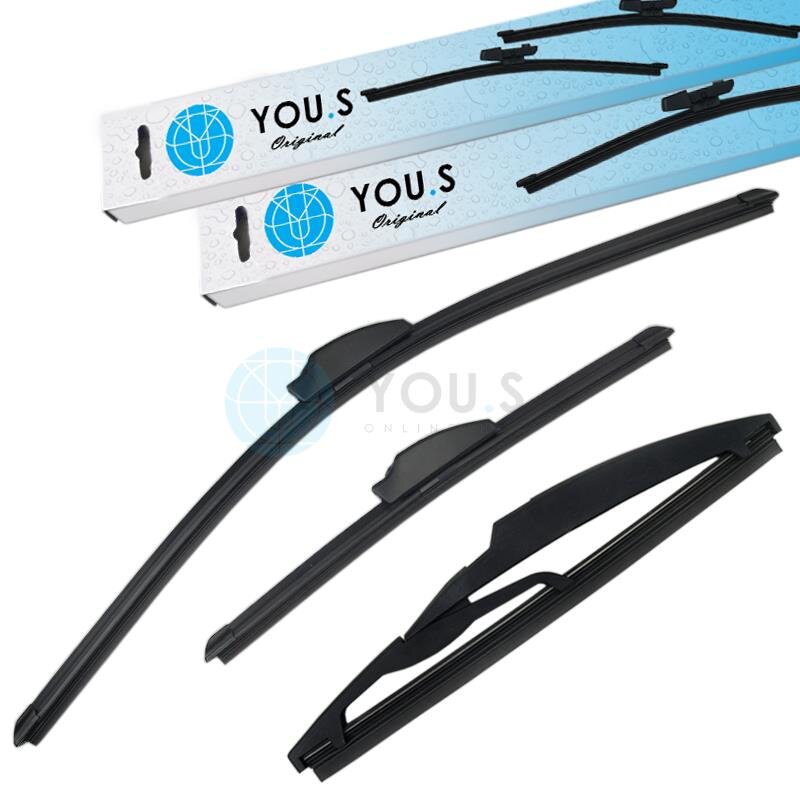YOU.S SCHEIBENWISCHER SET VORNE + HINTEN kompatibel mit TOYOTA URBAN CRUISER (P1)
