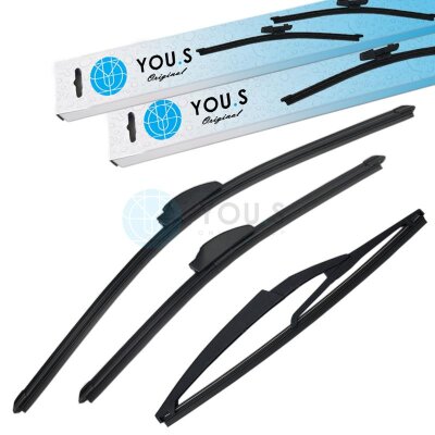 YOU.S SCHEIBENWISCHER SET VORNE + HINTEN kompatibel mit CITROËN C2 (JM)