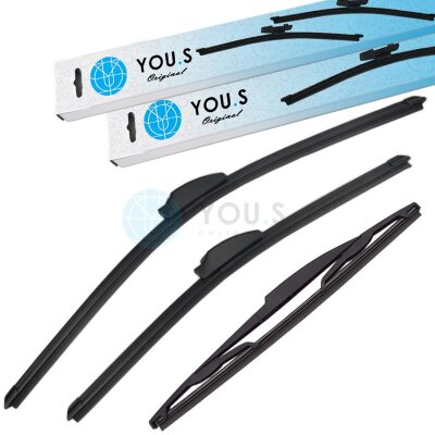 YOU.S Original SCHEIBENWISCHER SET VORNE + HINTEN kompatibel mit MAZDA 3 (BL) - 3397118909 - 3397007040