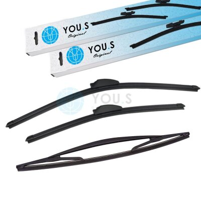 YOU.S SCHEIBENWISCHER SET VORNE + HINTEN kompatibel mit OPEL VECTRA C CC (Z02)
