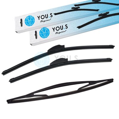 YOU.S Original SCHEIBENWISCHER SET VORNE + HINTEN kompatibel mit HONDA ACCORD VI Hatchback (CH, CL)