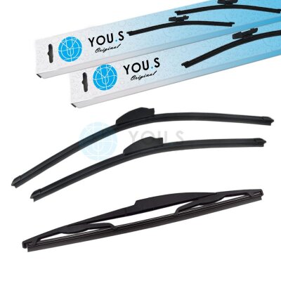 YOU.S Original SCHEIBENWISCHER SET VORNE + HINTEN kompatibel mit MAZDA 3 (BL)