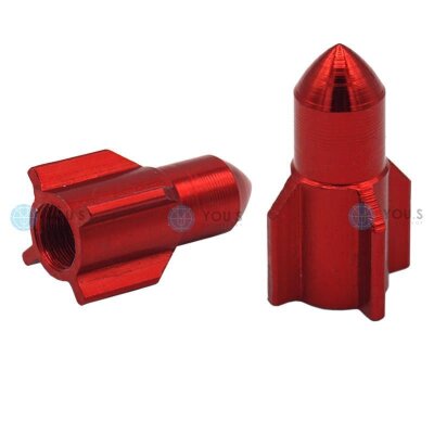 YOU.S Alu Rakete Ventilkappe - Rot