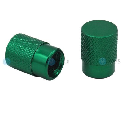 YOU.S Alu Ventilkappe mit Dichtung - Grün