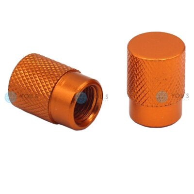 YOU.S Alu Ventilkappe mit Dichtung - Orange