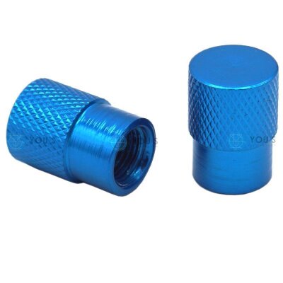 YOU.S Alu Ventilkappe mit Dichtung - Blau