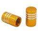 YOU.S Alu Ventilkappe mit Dichtung - Gold mit Silberringen