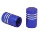 YOU.S Alu Ventilkappe mit Dichtung - Blau / Dunkelblau mit Silberringen