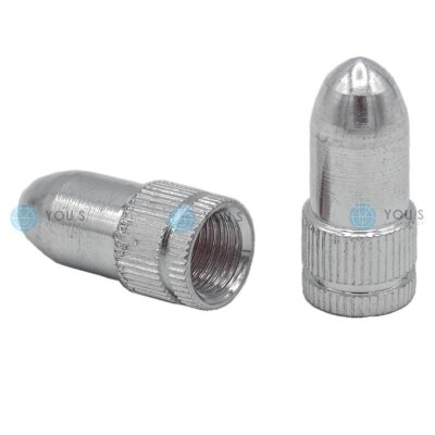 YOU.S Alu Patrone Bullet Ventilkappe mit Dichtung - Silber