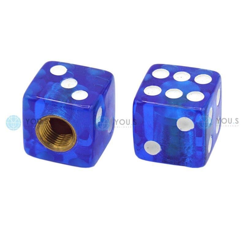 YOU.S Kunststoff Würfel Ventilkappe mit Dichtung - Blau