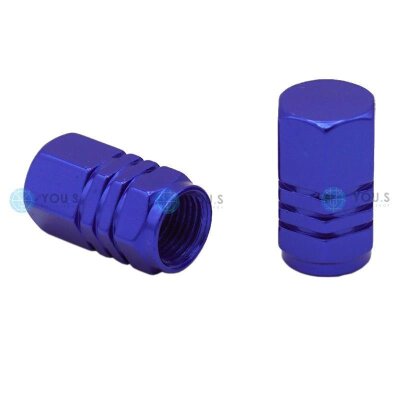 YOU.S Alu Sechskant Ventilkappe mit Dichtung - Blau