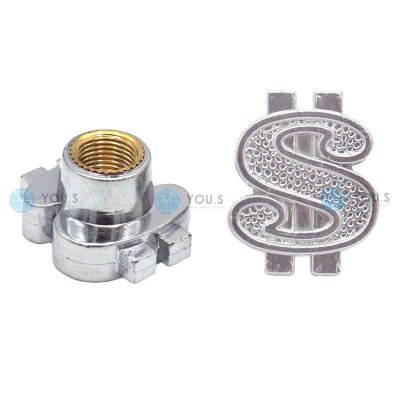 YOU.S Alu Dollar Ventilkappe - Silber / Chrom-Look