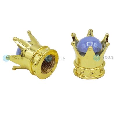 YOU.S Alu Kronen Ventilkappe mit Dichtung - Gold mit...