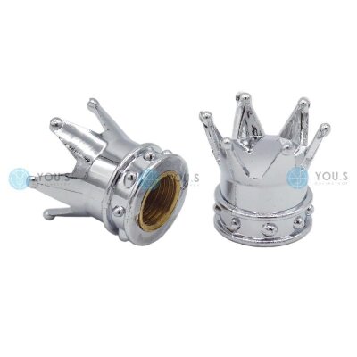 YOU.S Alu Kronen Ventilkappe mit Dichtung - Silber /...